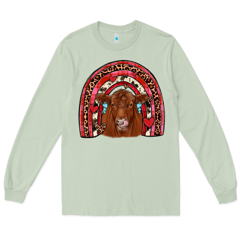 Valentines Red Angus Rainbow Long Sleeve Tee by JahusDesignShop | Teevron