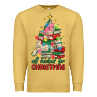 Antique Gold christmas book tree Premium Sweatshirt - MaliasSmallBusiness