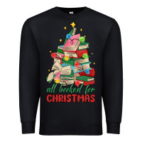 Black christmas book tree Premium Sweatshirt - MaliasSmallBusiness