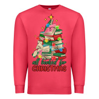 Cardinal christmas book tree Premium Sweatshirt - MaliasSmallBusiness