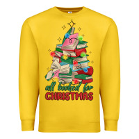 Lemon christmas book tree Premium Sweatshirt - MaliasSmallBusiness