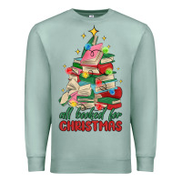 Seafoam christmas book tree Premium Sweatshirt - MaliasSmallBusiness
