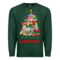 Sports Green christmas book tree Premium Sweatshirt - MaliasSmallBusiness