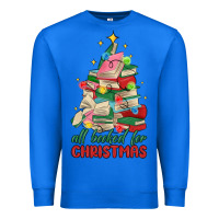 True Royal christmas book tree Premium Sweatshirt - MaliasSmallBusiness