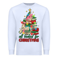 White christmas book tree Premium Sweatshirt - MaliasSmallBusiness