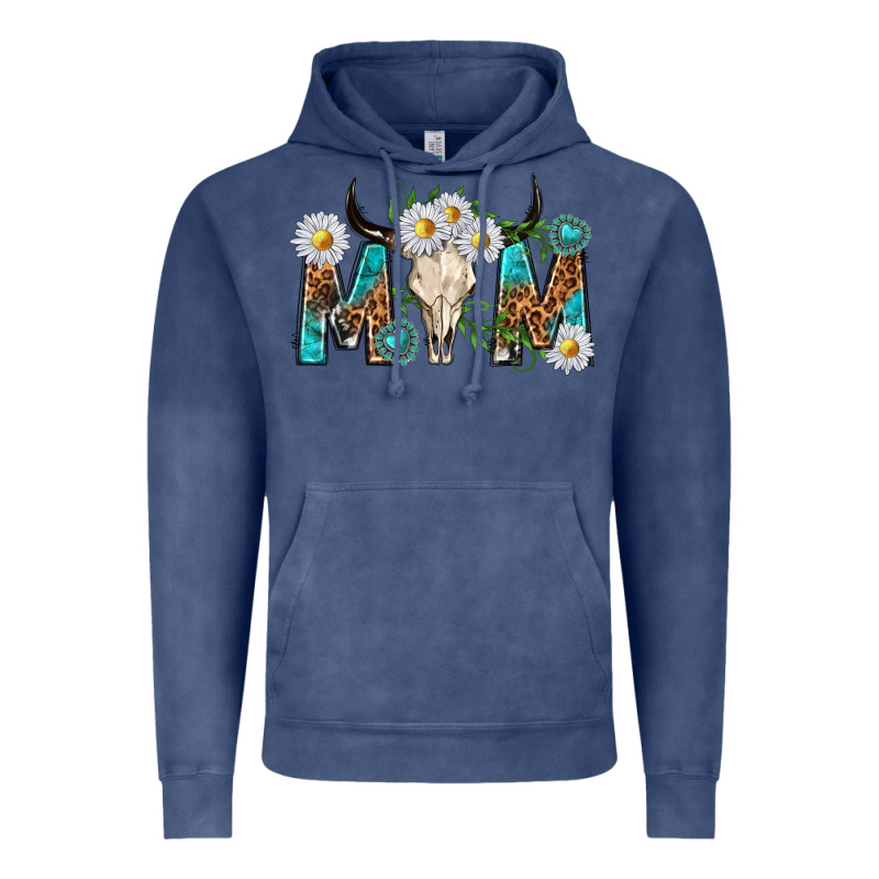 Mom With Bull Skull Vintage Hoodie by texasbilliewilder | Teevron