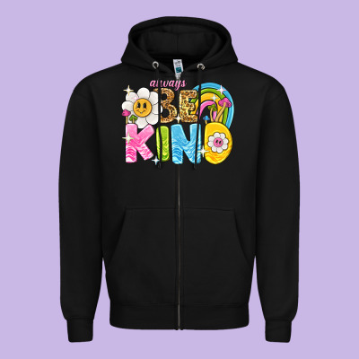 Always Be Kind Zipper Hoodie Designed By Nancycooperartshop