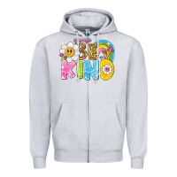 Heather Grey always be kind Zipper Hoodie - NancyCooperArtShop