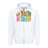 White always be kind Zipper Hoodie - NancyCooperArtShop