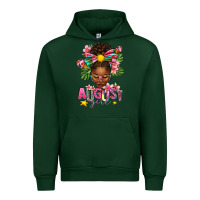 Forest Green August Girl Afro Woman Summer Urban Hoodie - texasbilliewilder