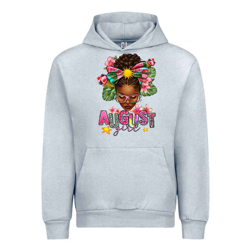 August Girl Afro Woman Summer Urban Hoodie by texasbilliewilder | Teevron
