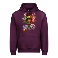 Mauve Wine August Girl Afro Woman Summer Urban Hoodie - texasbilliewilder