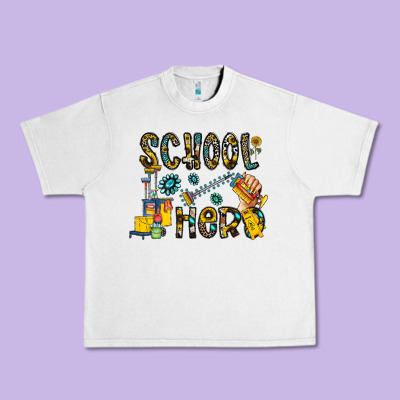School Hero Urban Heavy Tee Designed By Cowhidedigitalart