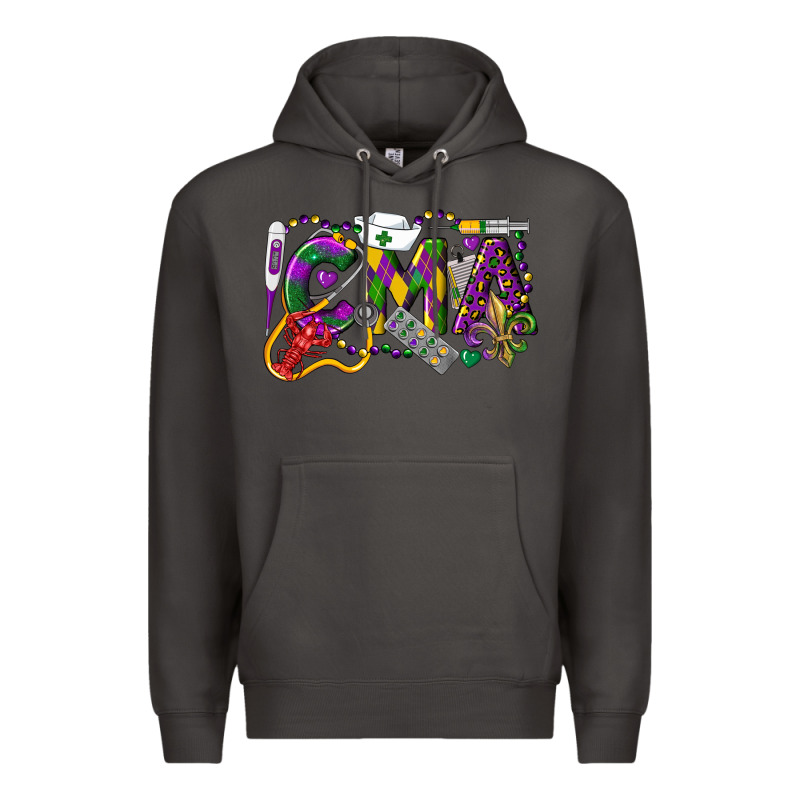 Cma Certified Medical Assistant Mardi Gras Premium Hoodie by LillyAllenDesigns | Teevron