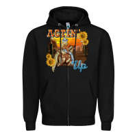 Black actinup with cowgirl Zipper Hoodie - NancyCooperArtShop