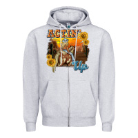 Heather Grey actinup with cowgirl Zipper Hoodie - NancyCooperArtShop