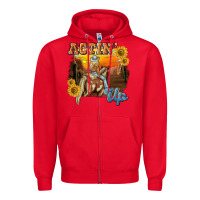 Red actinup with cowgirl Zipper Hoodie - NancyCooperArtShop