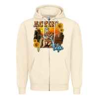 Sandshell actinup with cowgirl Zipper Hoodie - NancyCooperArtShop