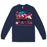 Navy costom name valentines day cna certified nursing Long Sleeve Tee - AdoDesignShop