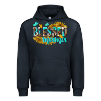 Navy Blessed Mama Urban Hoodie - texasbilliewilder