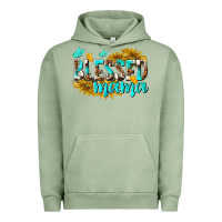 Pigment Oil Green Blessed Mama Urban Hoodie - texasbilliewilder