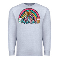 Heather Grey nurse rainbow Premium Sweatshirt - NancyCooperArtShop