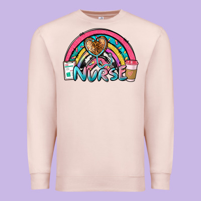 Nurse Rainbow Premium Sweatshirt Designed By Nancycooperartshop