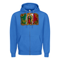 True Royal our lady of Guadalupe Mexican flag background Zipper Hoodie - Jasminsmagicworld