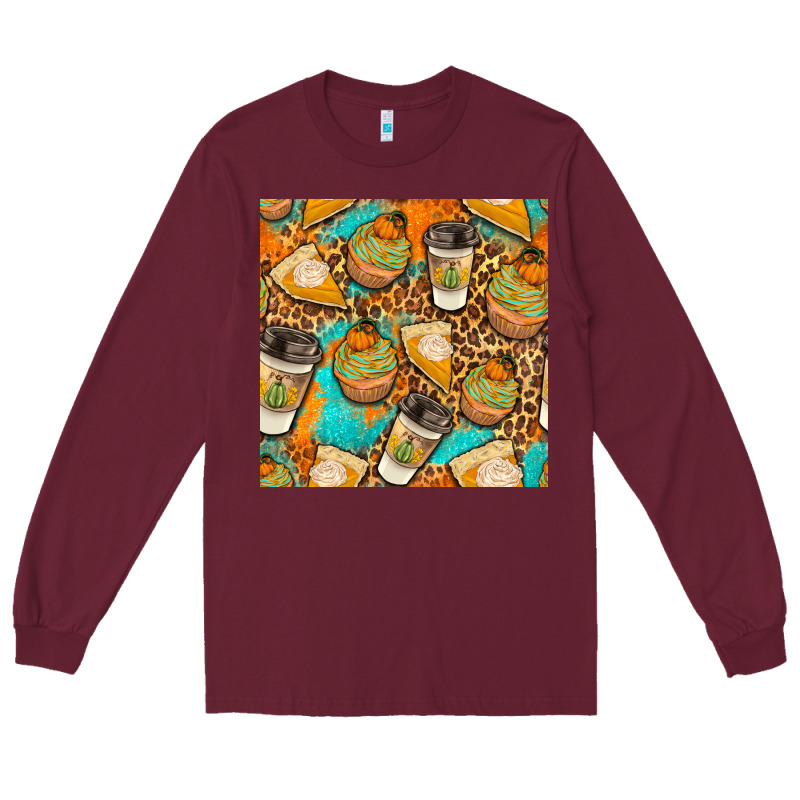 Autumn Cupcakes Seamless Pattern Long Sleeve Tee by BundleAndBundleShop | Teevron