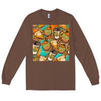 Chestnut autumn cupcakes seamless pattern Long Sleeve Tee - BundleAndBundleShop