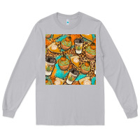 Moon Dust autumn cupcakes seamless pattern Long Sleeve Tee - BundleAndBundleShop