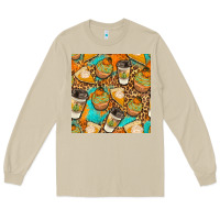 Mushroom autumn cupcakes seamless pattern Long Sleeve Tee - BundleAndBundleShop