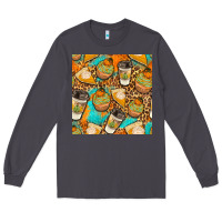 Smoke autumn cupcakes seamless pattern Long Sleeve Tee - BundleAndBundleShop