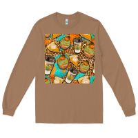 Toasted Coconut autumn cupcakes seamless pattern Long Sleeve Tee - BundleAndBundleShop