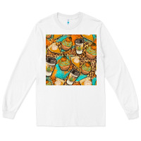 White autumn cupcakes seamless pattern Long Sleeve Tee - BundleAndBundleShop
