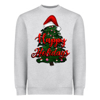 Heather Grey happy holidays christmas tree Heavyweight Sweatshirt - RanaPortraitStore