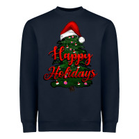 Navy happy holidays christmas tree Heavyweight Sweatshirt - RanaPortraitStore