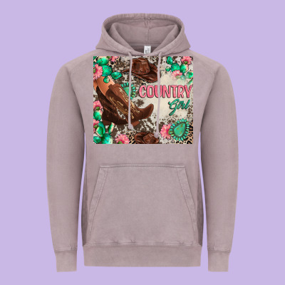 Country Girl Vintage Hoodie Designed By Zillion Design Studio