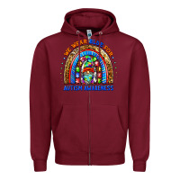 Burgundy autism awareness gnomes Zipper Hoodie - BarkalooDesign