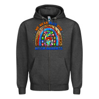 Charcoal Heather autism awareness gnomes Zipper Hoodie - BarkalooDesign