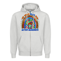 Dove Grey autism awareness gnomes Zipper Hoodie - BarkalooDesign