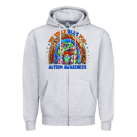 Heather Grey autism awareness gnomes Zipper Hoodie - BarkalooDesign