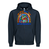 Navy autism awareness gnomes Zipper Hoodie - BarkalooDesign