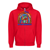 Red autism awareness gnomes Zipper Hoodie - BarkalooDesign
