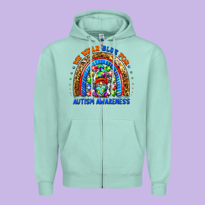 Autism Awareness Gnomes Zipper Hoodie Designed By Barkaloodesign