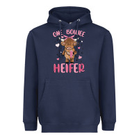 Navy one boujee heifer Heavyweight Hoodie - MaliasSmallBusiness