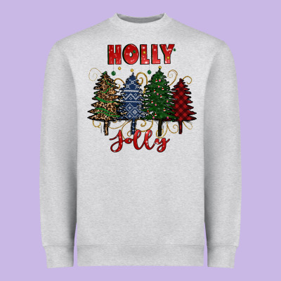 Holly Jolly Christmas Trees Heavyweight Sweatshirt Designed By Ranaportraitstore