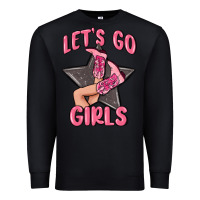 Black lets go girls cowgirl boots star Premium Sweatshirt - MaliasSmallBusiness