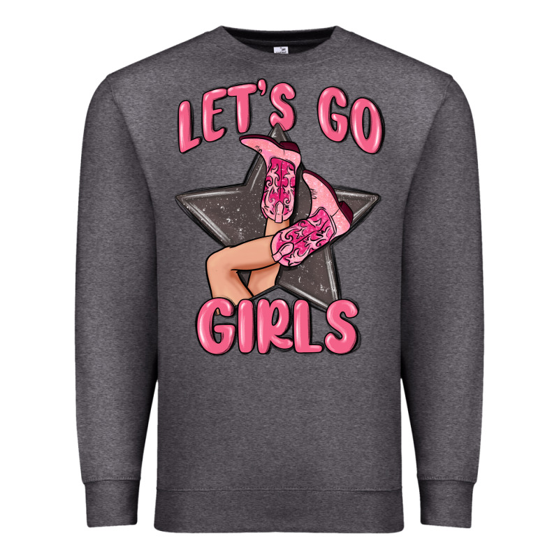 Lets Go Girls Cowgirl Boots Star Premium Sweatshirt by MaliasSmallBusiness | Teevron