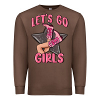Chestnut lets go girls cowgirl boots star Premium Sweatshirt - MaliasSmallBusiness